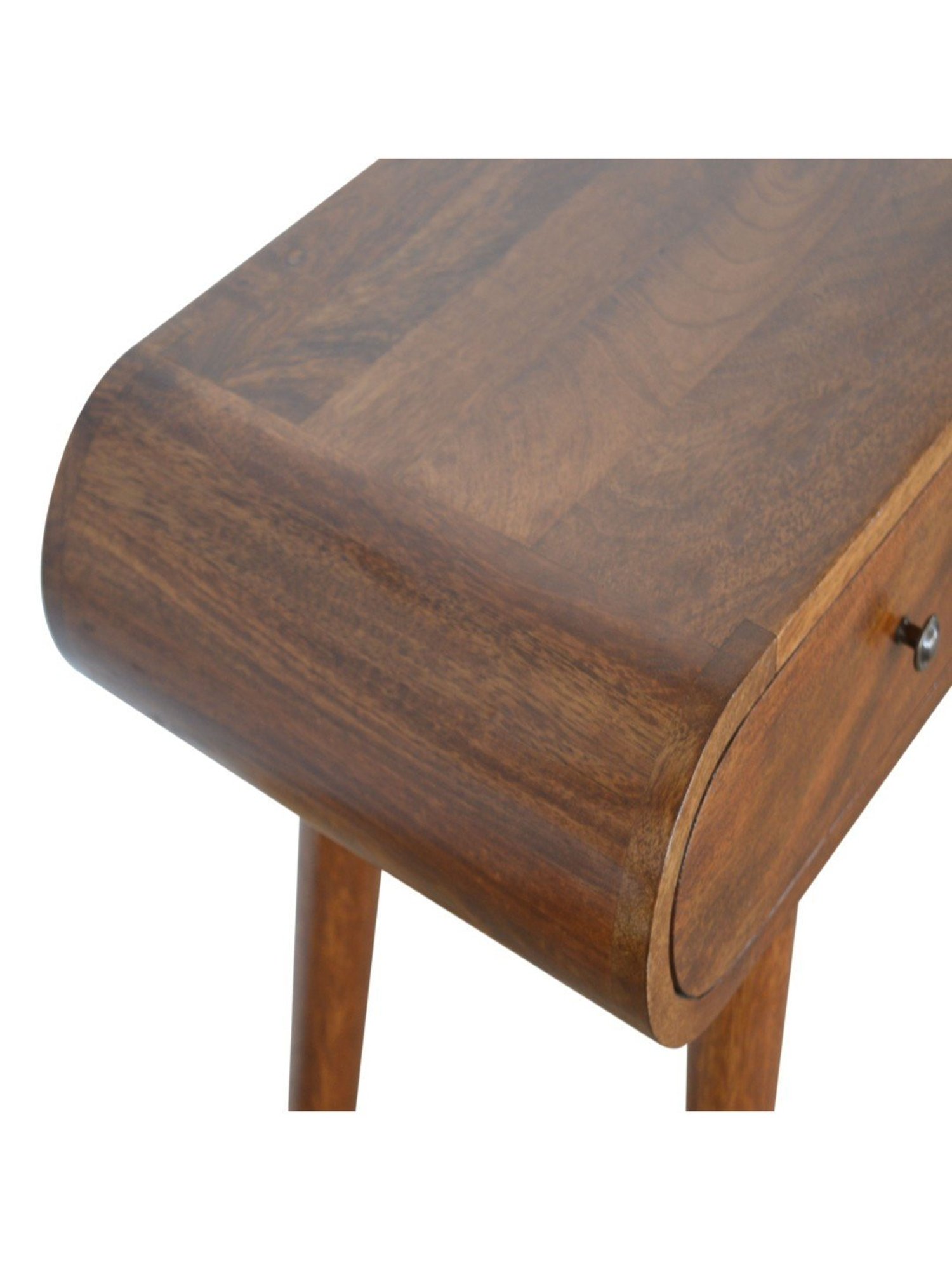 Artisan Furniture Chestnut Brown Wood Curved Edge Console Table