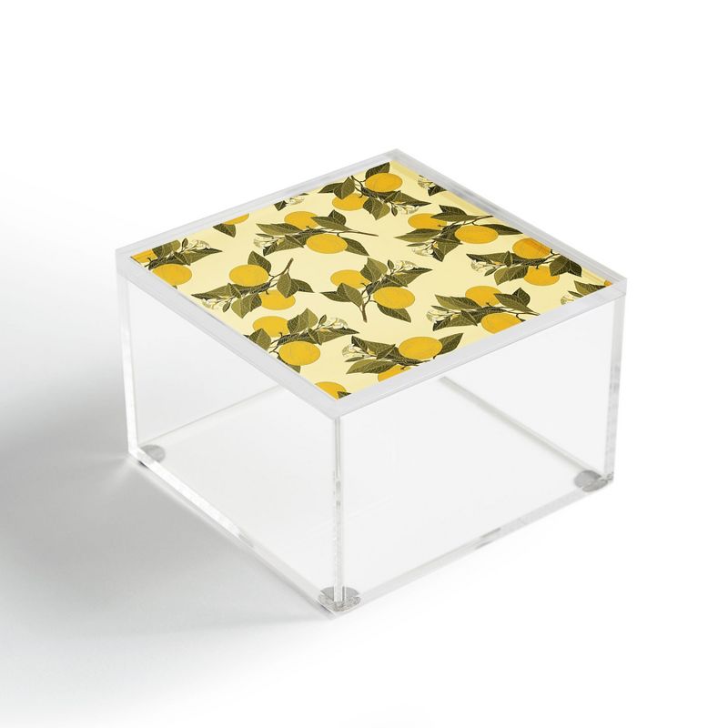 Iveta Abolina Alodie Lemons 4" x 4" Acrylic Box - Deny Designs