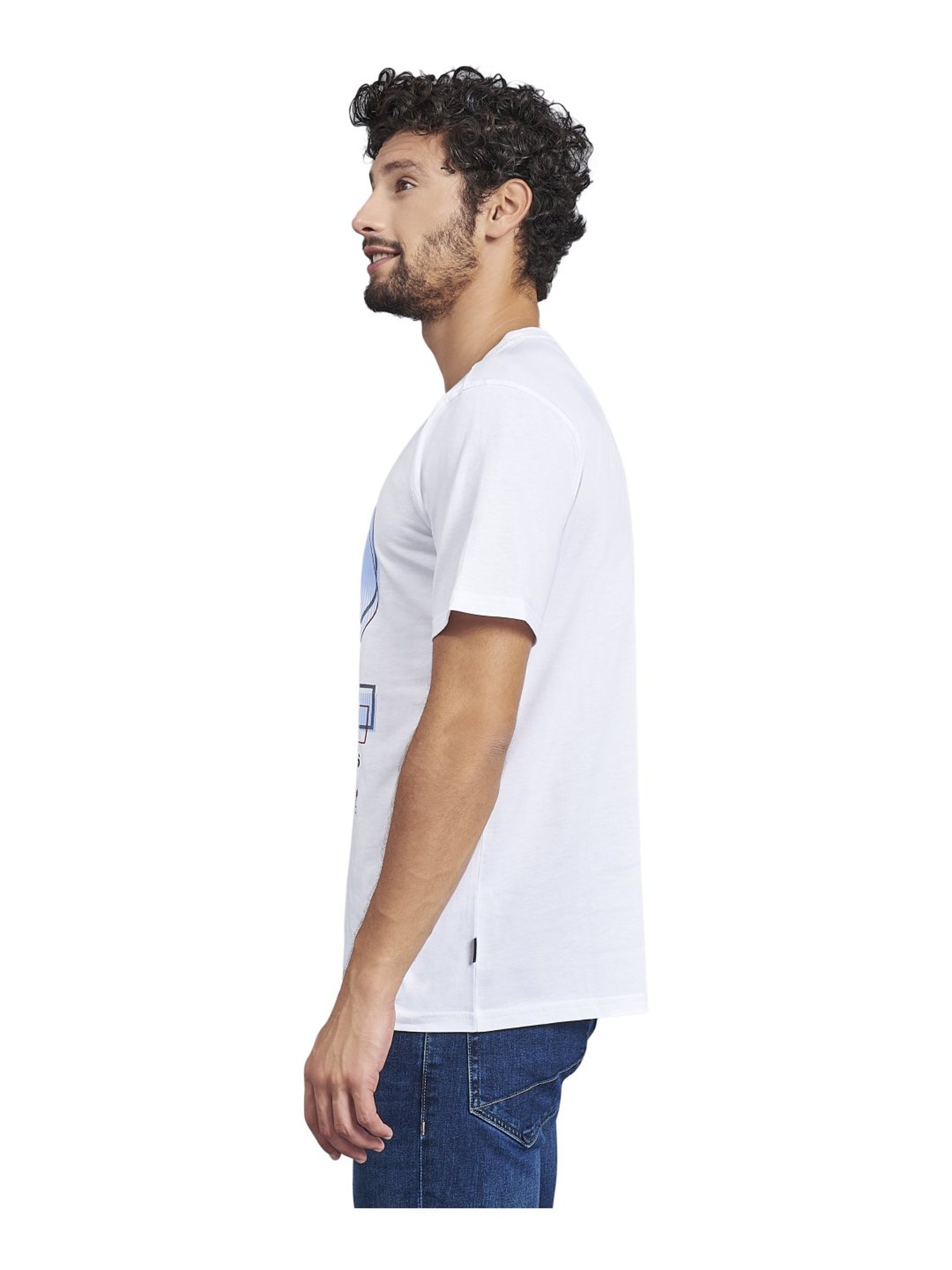 Beverly Hills Polo Club White Cotton Regular Fit Printed T-Shirt