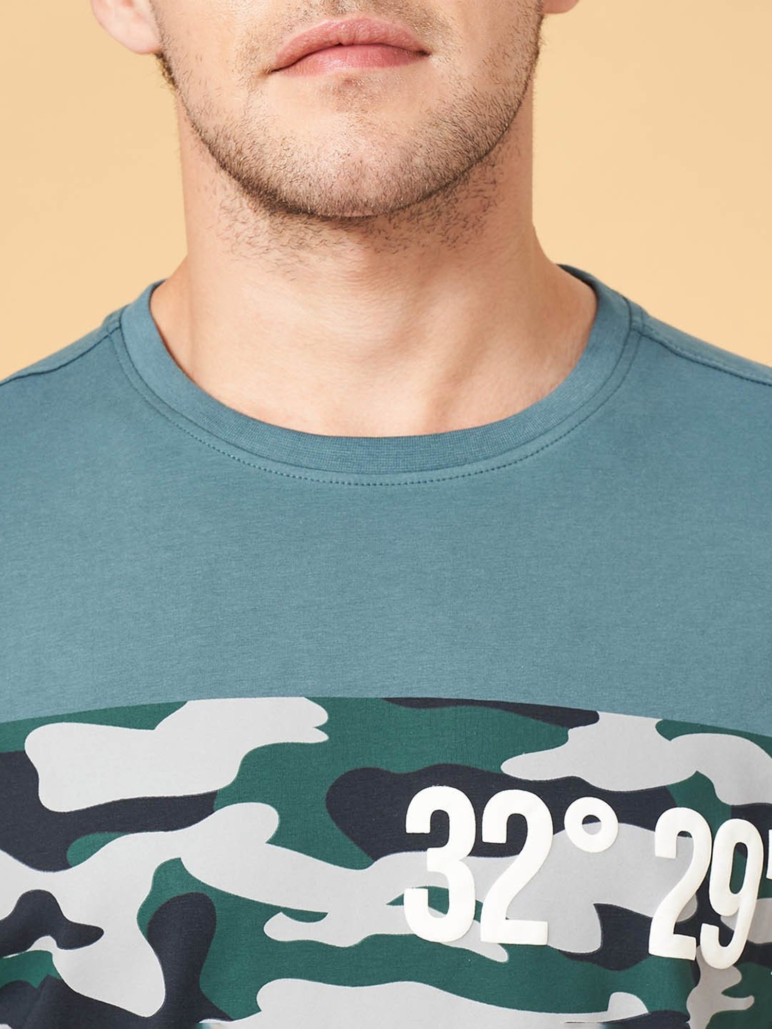 Ajile by Pantaloons Green Slim Fit Printed T-Shirt