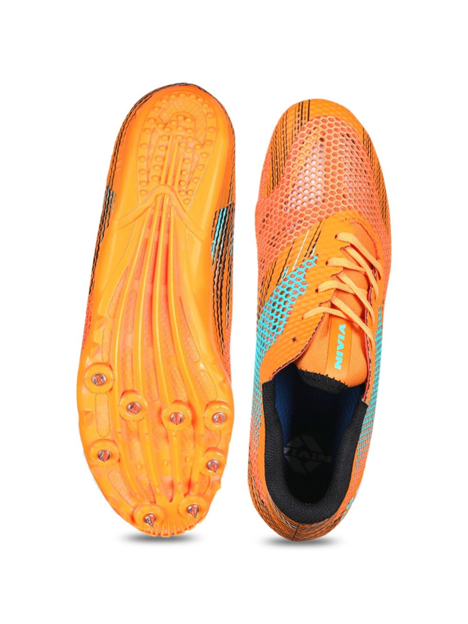 Nivia Men's Track and field-100 Orange Cricket Shoes