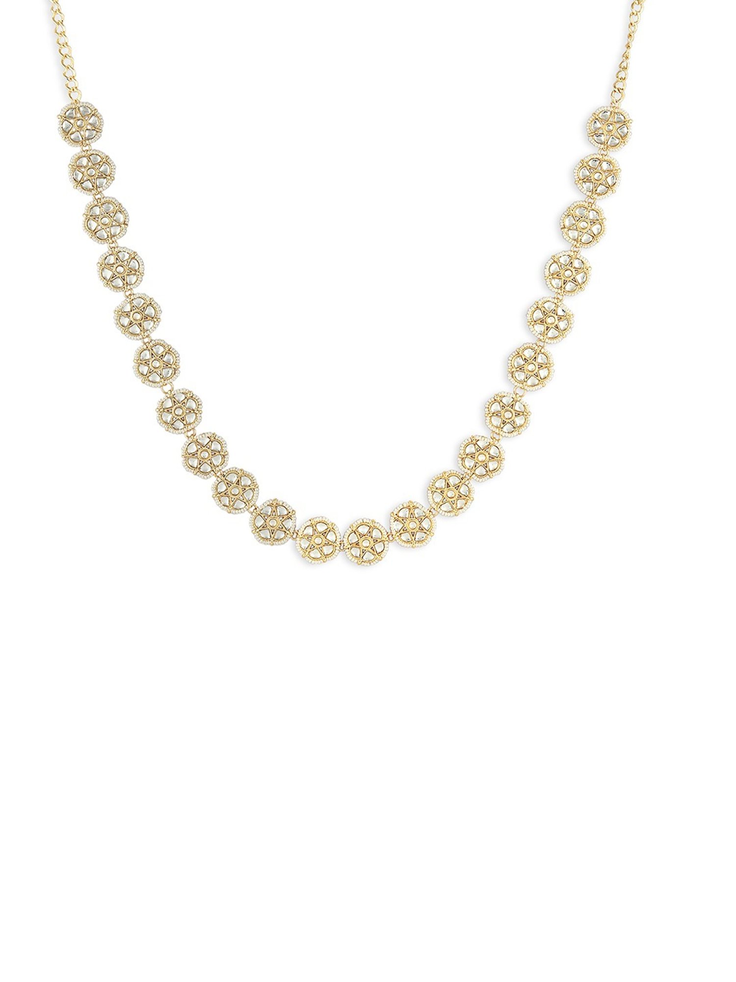 Zaveri Pearls Gold Tone Traditional Kundan Pearls Embellished Bridal Kamarbandh-ZPFK15969