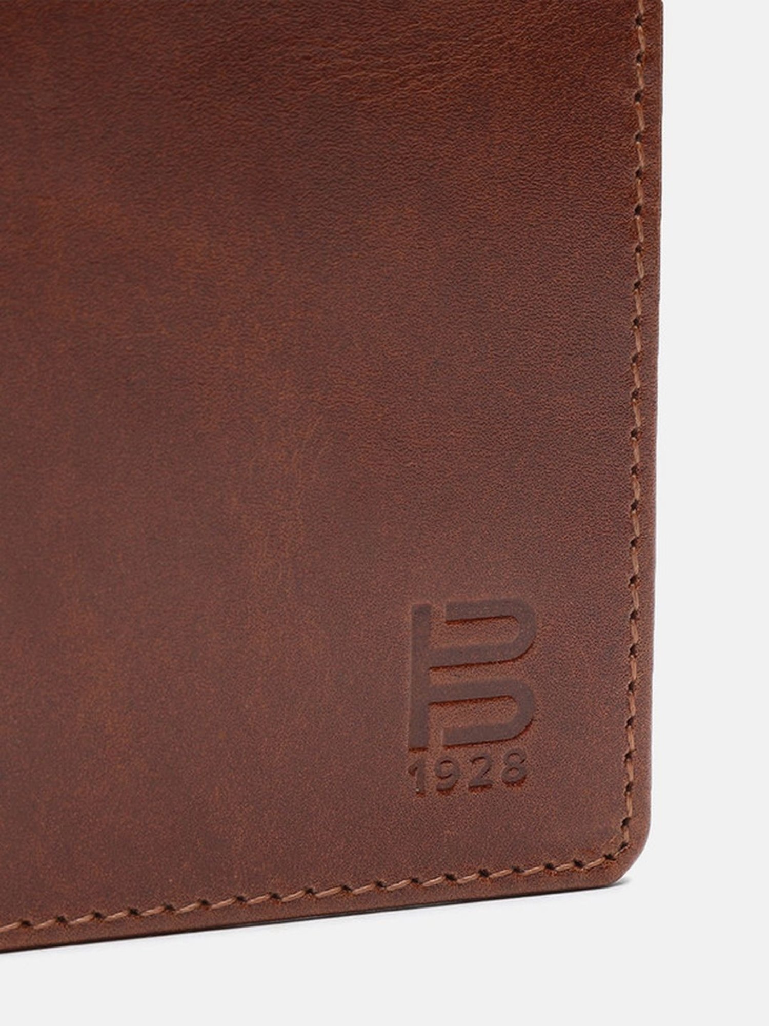 BAGATT Capua Brown & Blue Leather Bi-Fold Wallet for Men