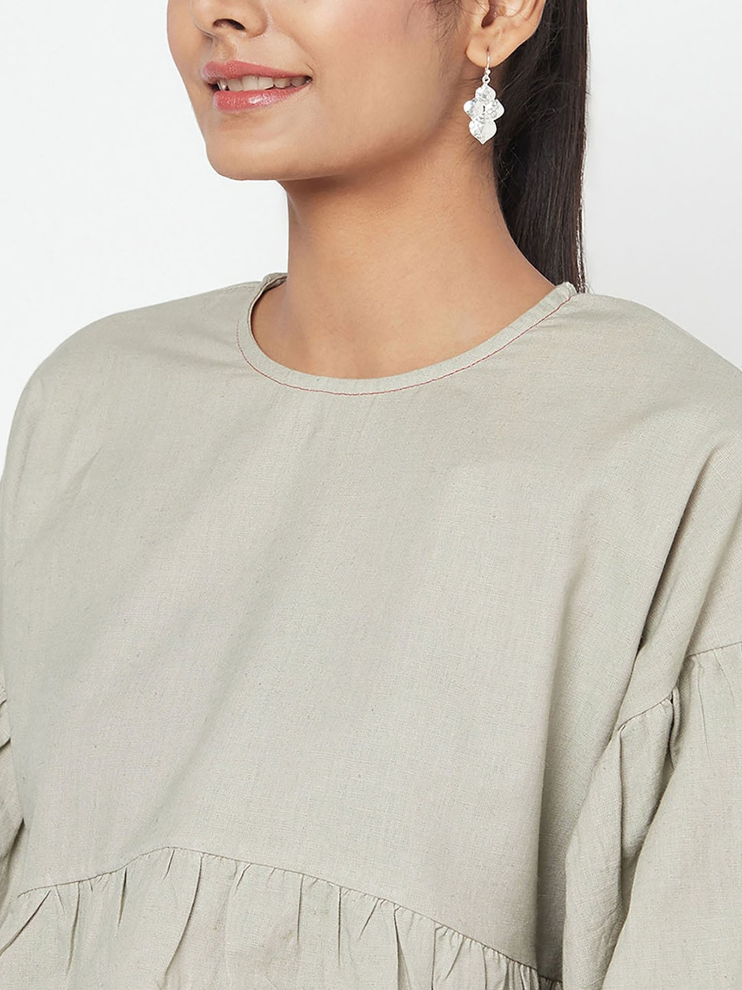 Fabindia Grey Cotton Top