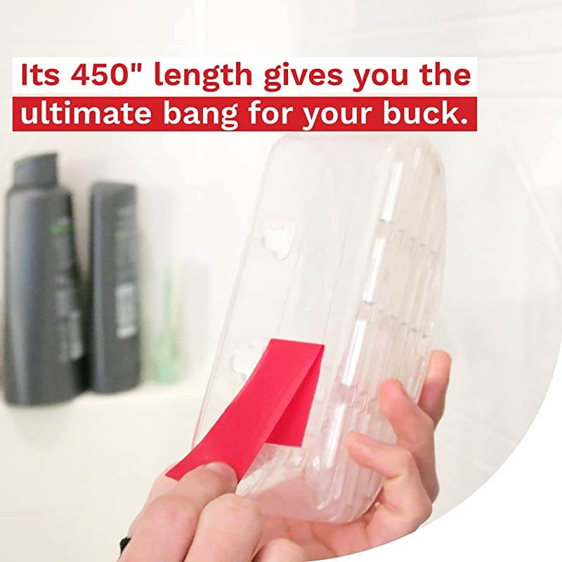 Double Sided Acrylic Mounting Tape Removable, Clear, 1-Inch x 450-Inch, Weatherproof Adhesive for Brick, Walls- Indoor and Outdoor Applications