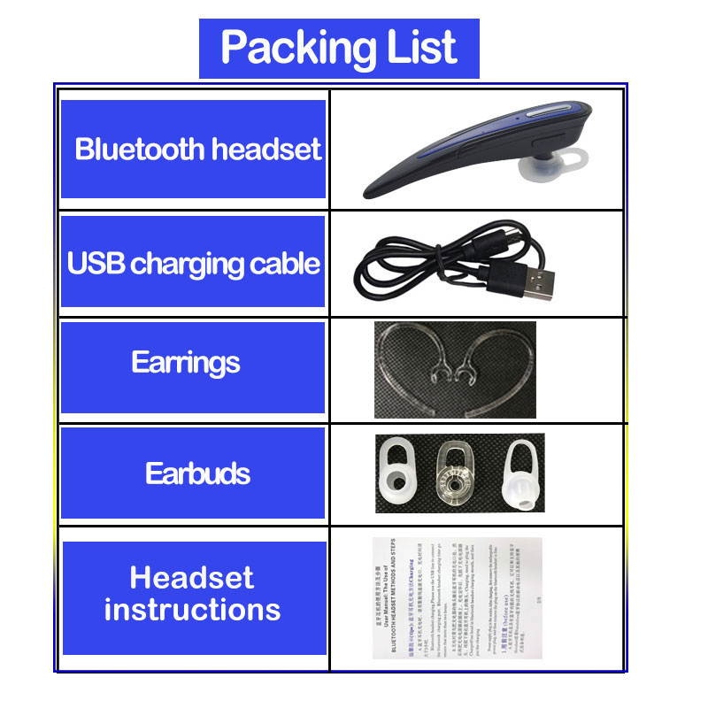 V103BB Bluetooth Headset,Hands-Free Bluetooth Earpiece Headphones for Cell Phones, Noise Cancelling Wireless Earpieces w/Mic for Business/Driving/Office, Compatible with iPhone/Samsung/Android