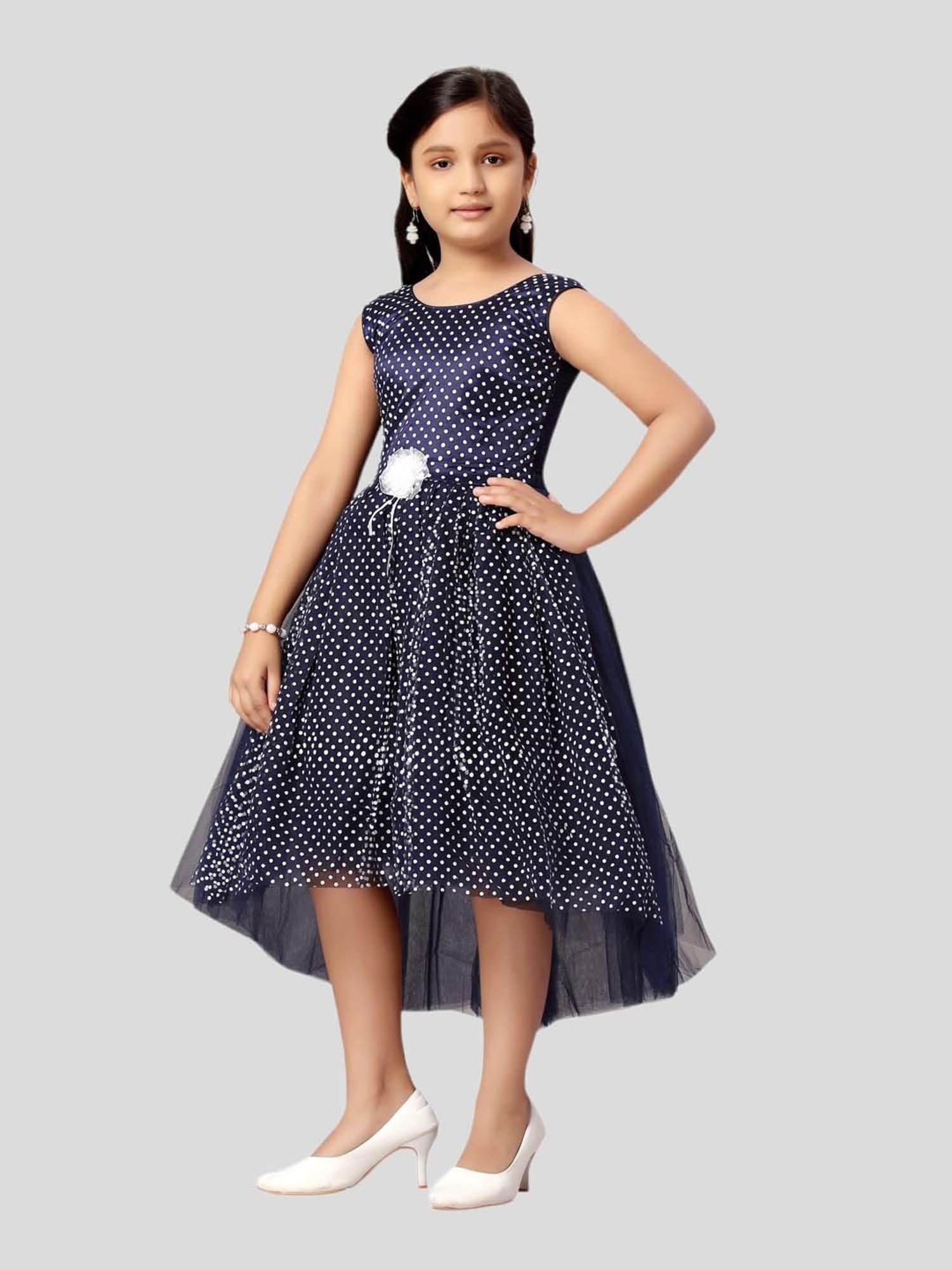 Aarika Kids Navy Printed Frock Dress