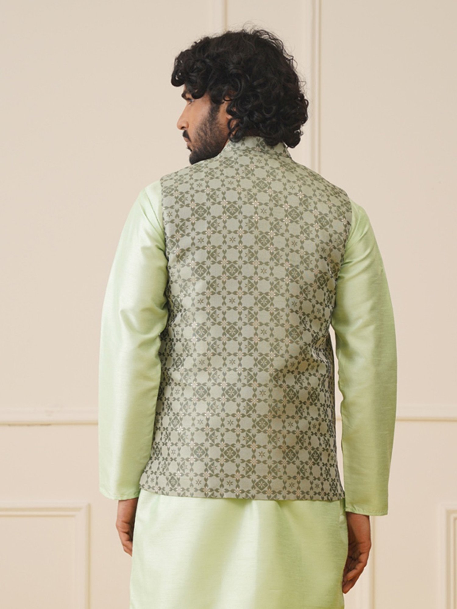 Jompers Pista Regular Fit Embroidered Nehru Jacket