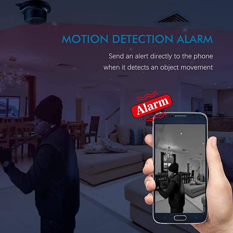 Hidden WiFi Camera Security Mini Spy Camera Covert Nanny Cam Indoor Video Recorder Support 2 Way Audio Motion Detection Night Vision