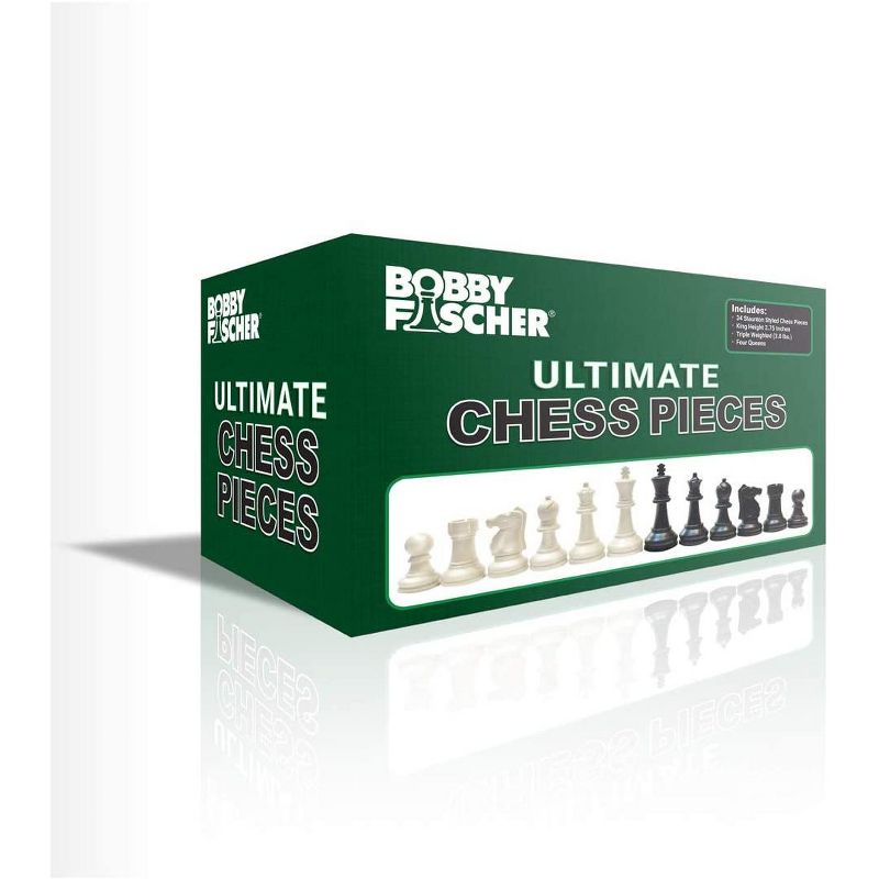 Bobby Fischer Ultimate Tournament Chess Pieces with 3.75 inch king - triple weight over 3.9 lbs.