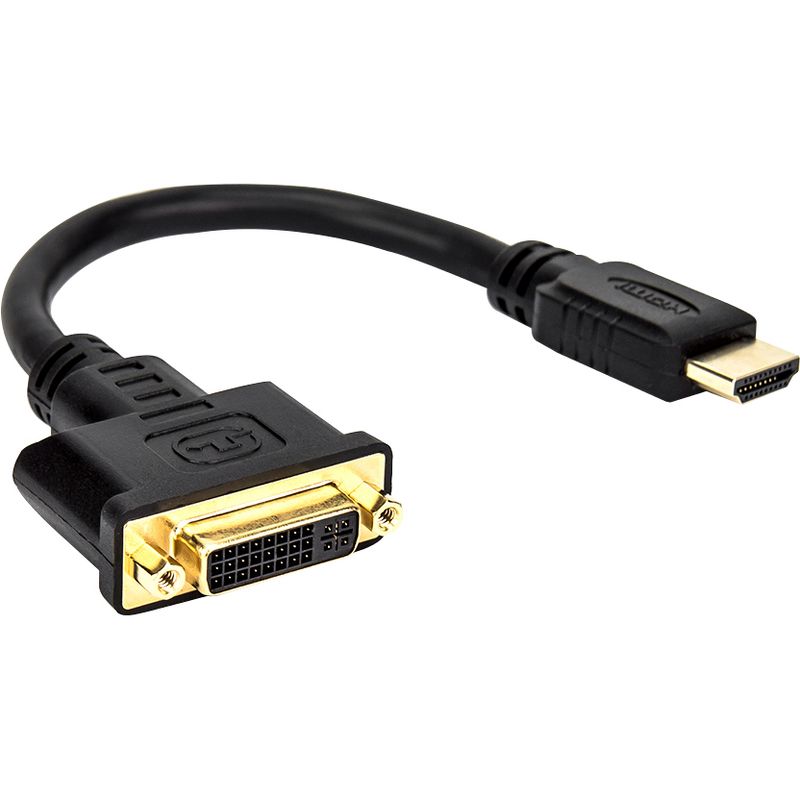 Rocstor Premium Y10A171-B1 8in HDMI to DVI-D Video Adapter F/M- HDMI Female to DVI Male