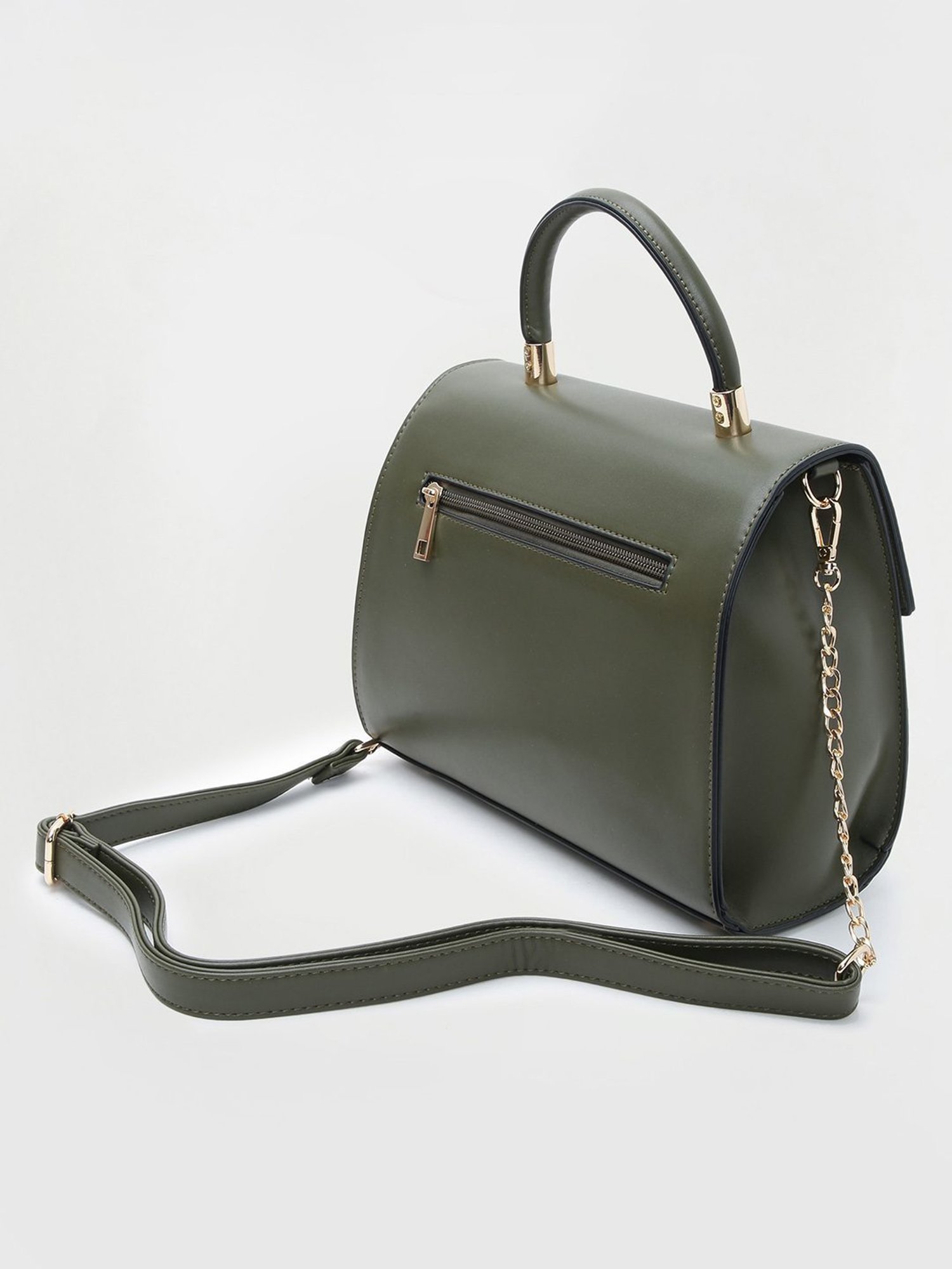 Code by Lifestyle Dark Olive Satchel Handbag