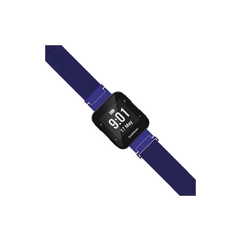 Steel Mesh Strap Compatible with Garmin Forerunner 35 Band RedBlack Large