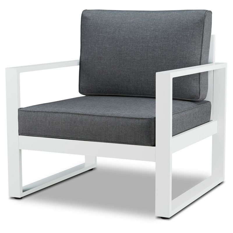 Baltic 2pc Metal Patio Chair Set - White - Real Flame