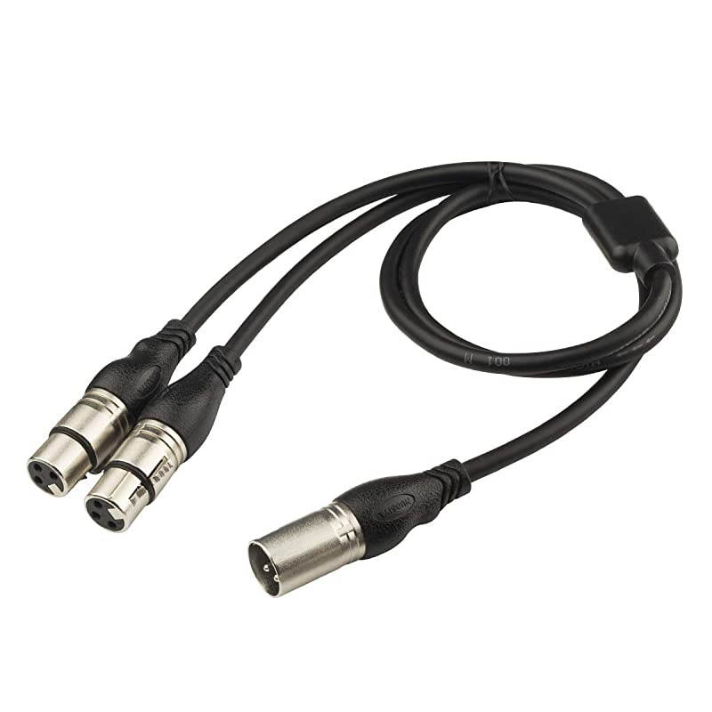 XLR Cable  3pin Dual XLR Female to Male Microphone Adaptor Patch Cable XLR Y Splitter Microphone Cable DMX Cable Recording Studio Equipment Jumper 3FT