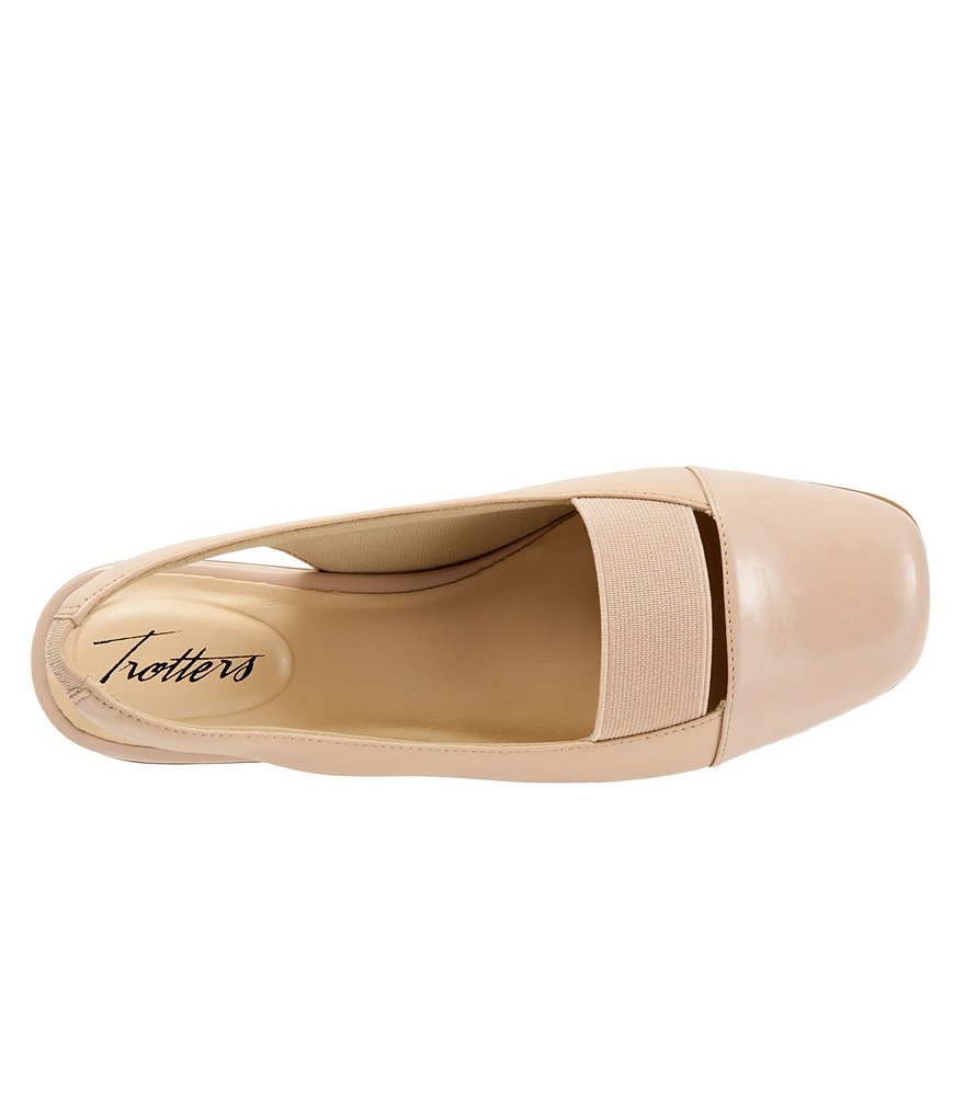 Trotters Sarina Square Cap-Toe Slingback Flats