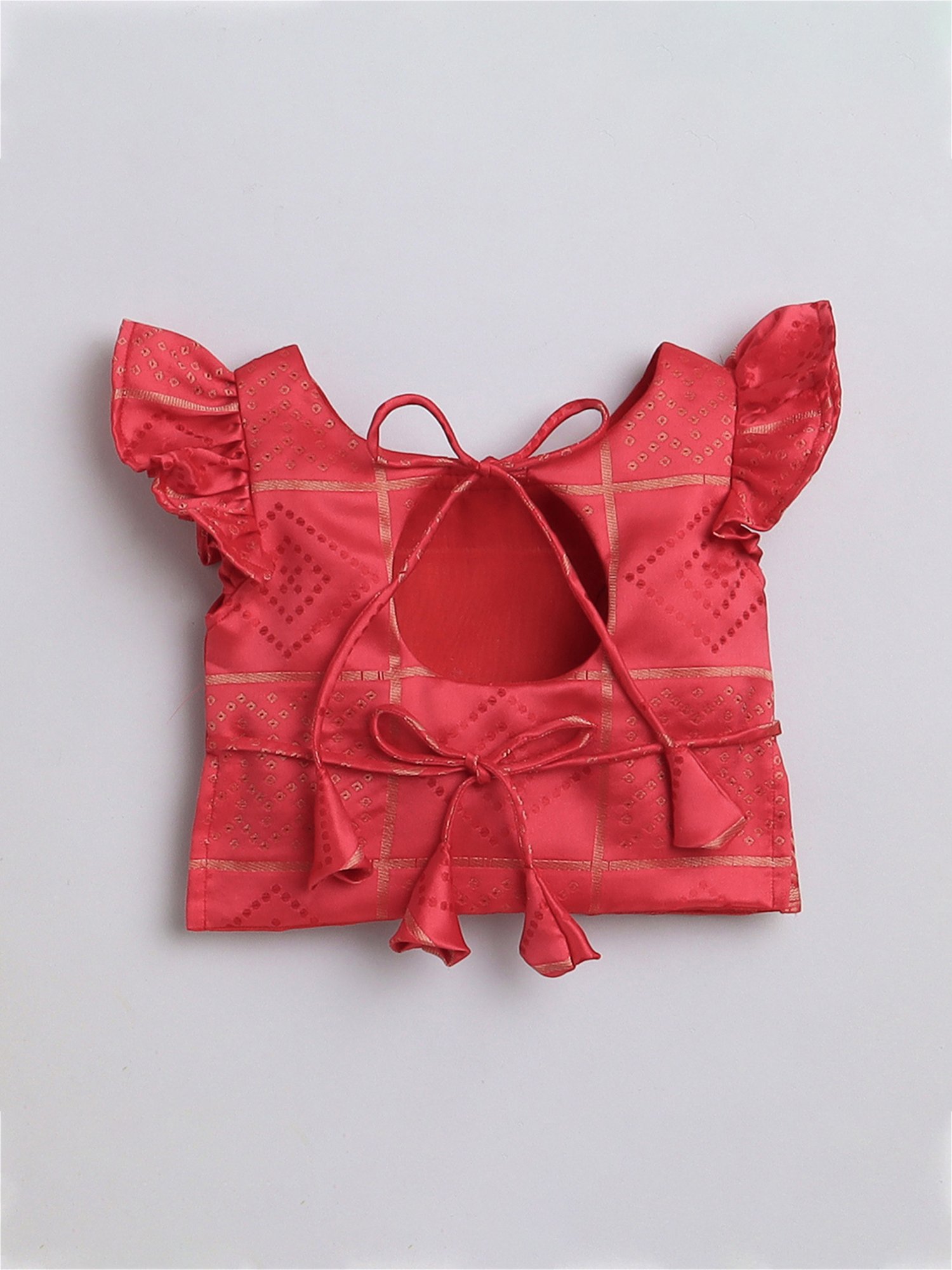 A Little Fable Kids Red & Beige Embellished Lehenga Choli