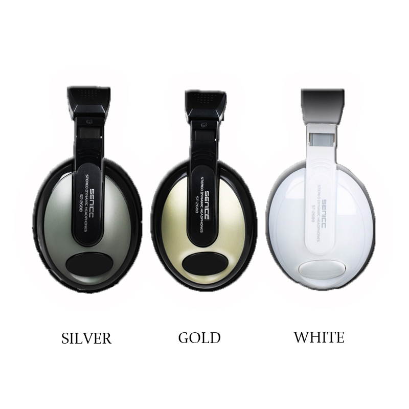 SENICC ST-2688 Stereo Audio Headset with Mic 3.5mm Dual Plugs, Computer Headphones for School Teaching Video Chat Online Class