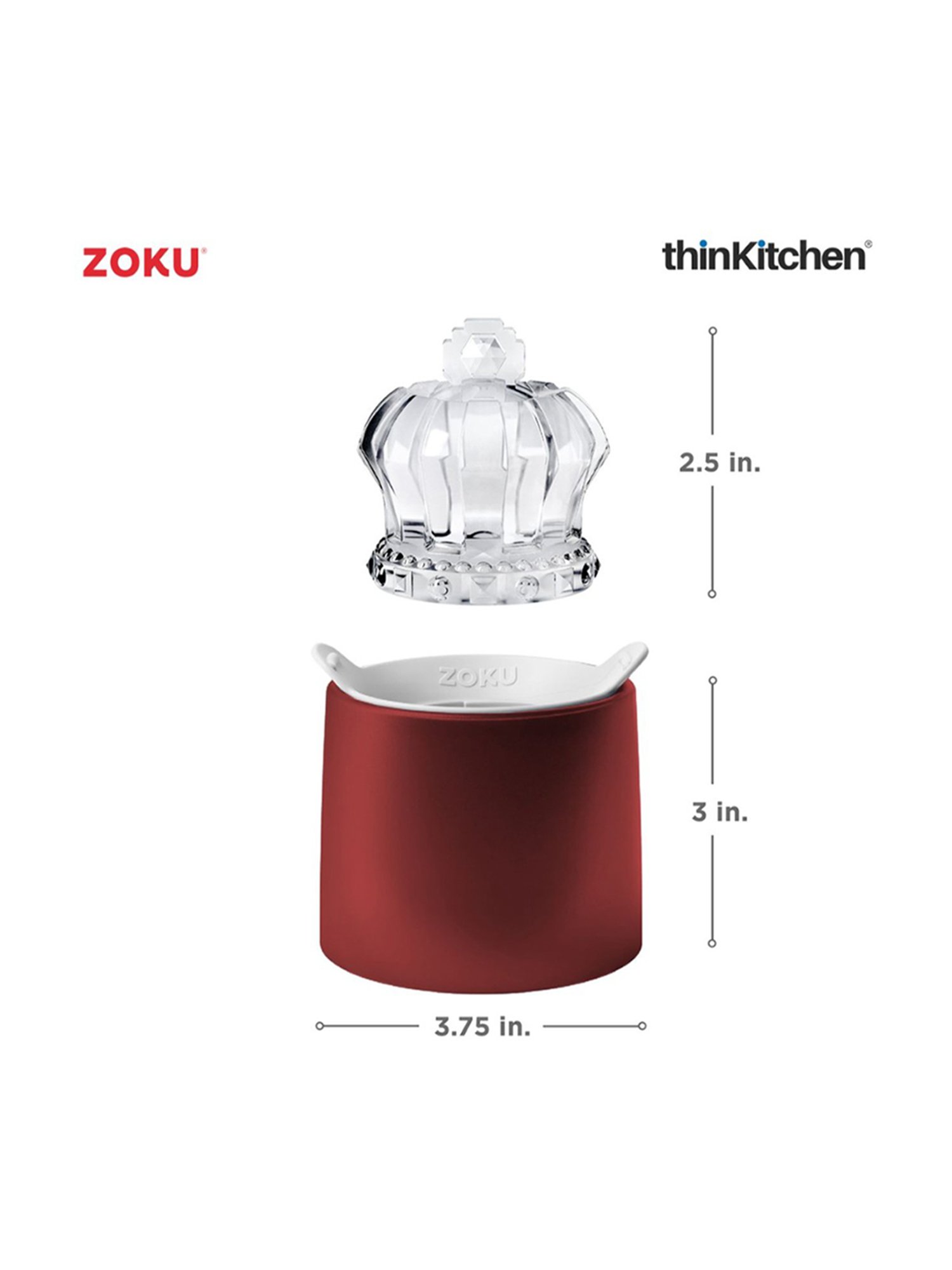 ZOKU Red Silicone Crown Ice Ball Molds