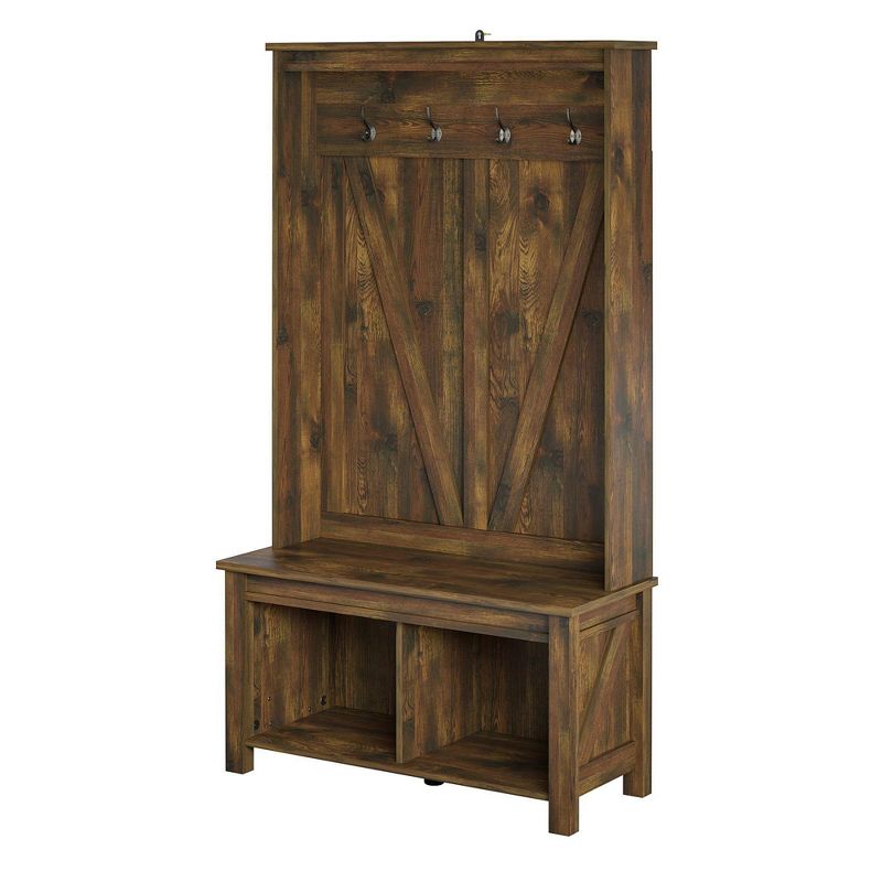 Brookside Entryway Hall Tree Bench Rustic - Room & Joy