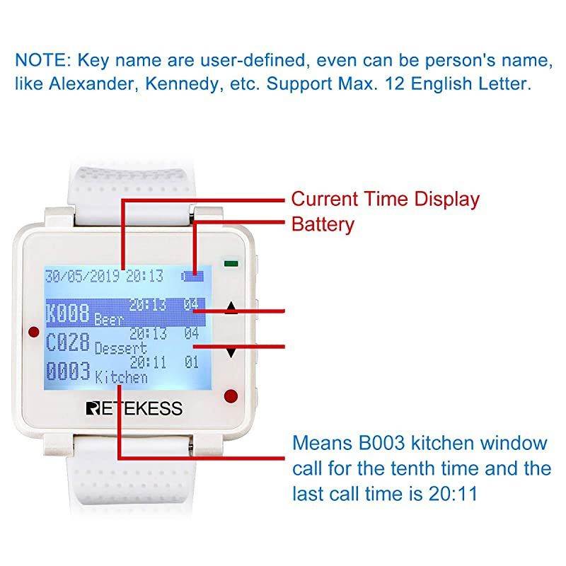 T128 Caregiver Pager,Smart Call Button,Vibration,Buzzer,Alert Service,5 PCS 4-Key Waterproof Alarm Call Button for Elderly,Patient,Nurse,Sick