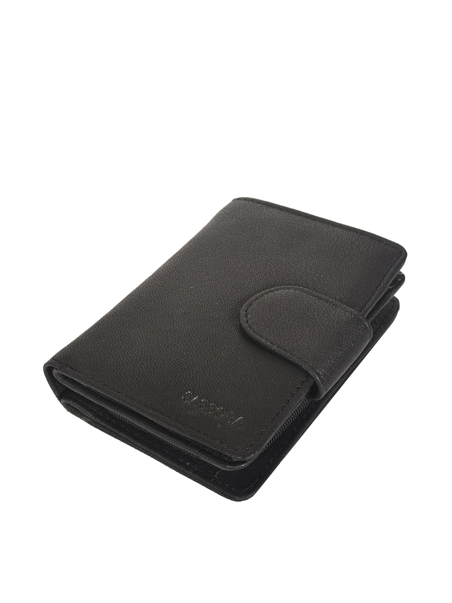 SASSORA Black Solid Rfid Bi-Fold Wallet for Women