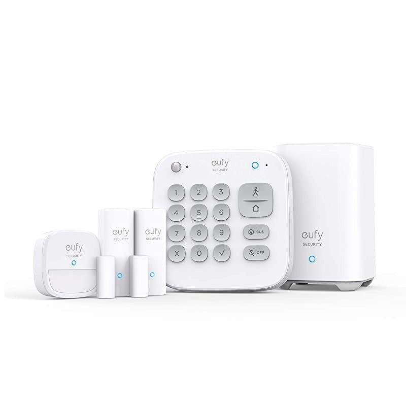 Security 5-Piece Home Alarm Kit, Home Security System, Keypad, Motion Sensor, 2 Entry Sensors, Home Alarm System, Control from The App, Links with Cam, Optional 24/7 Protection Service