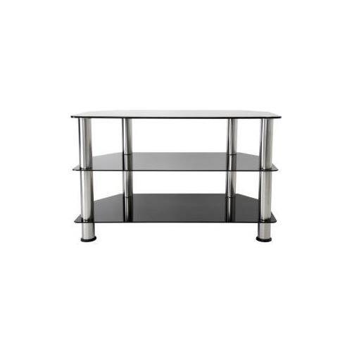 AVF Glass Floor Stand with Chrome Legs for TVs up to 40", Black (SDC800-A)