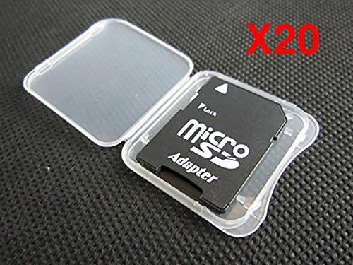 20 pack sd mmc / sdhc pro duo memory card plastic storage jewel case memory card not included 1 3/8" x 1 3/8" x 1/4"