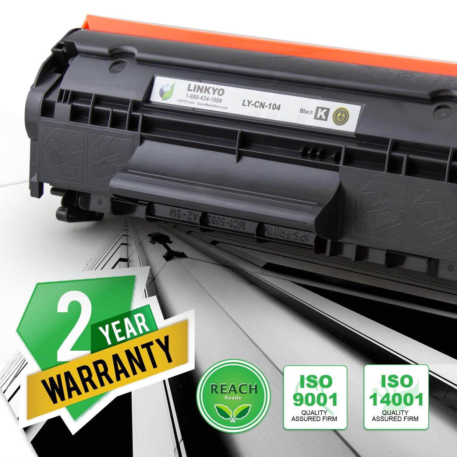 LINKYO Compatible Toner Cartridge Replacement for Canon 104 (Black, 2-Pack)