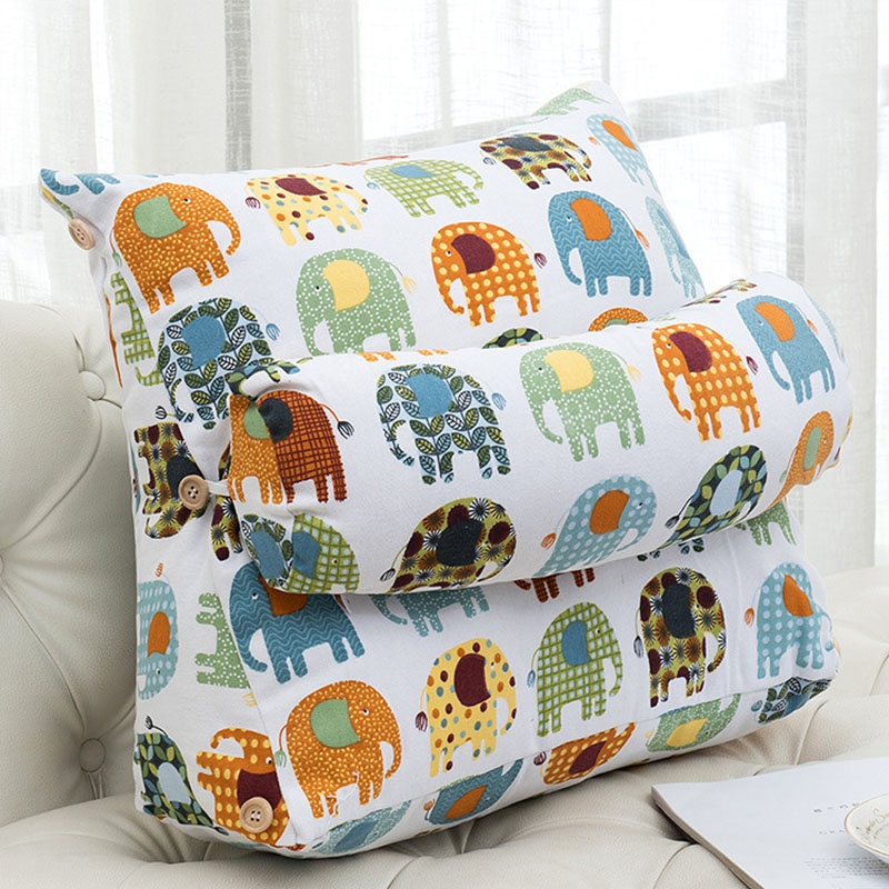 Pillow Triangle Cushion Plain Large Pillow Cotton Linen Backrest Tournure For Office Chair Home  10