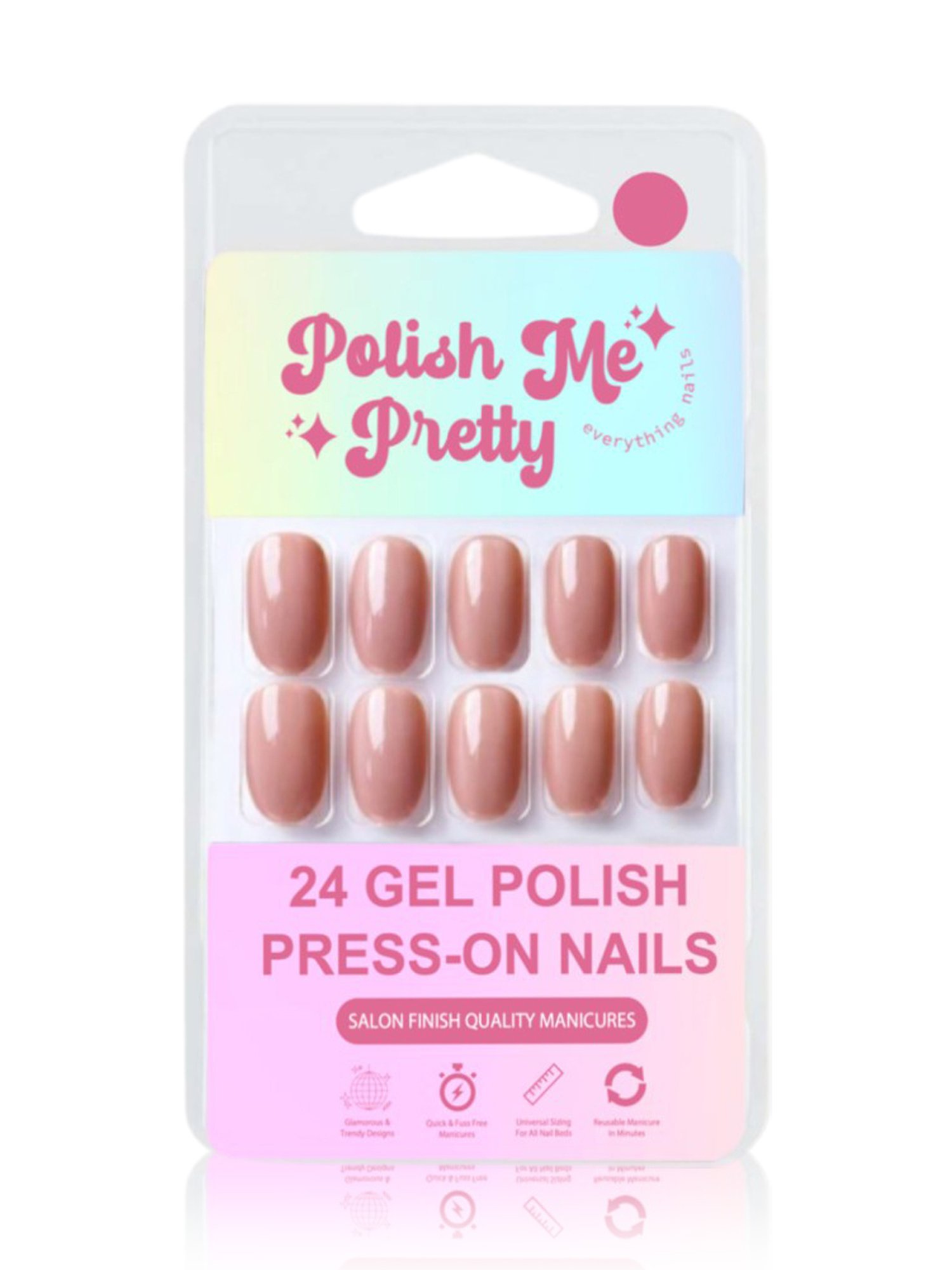 Polish Me Pretty Gel Polish Press-On Nails Acorn - Set of 24