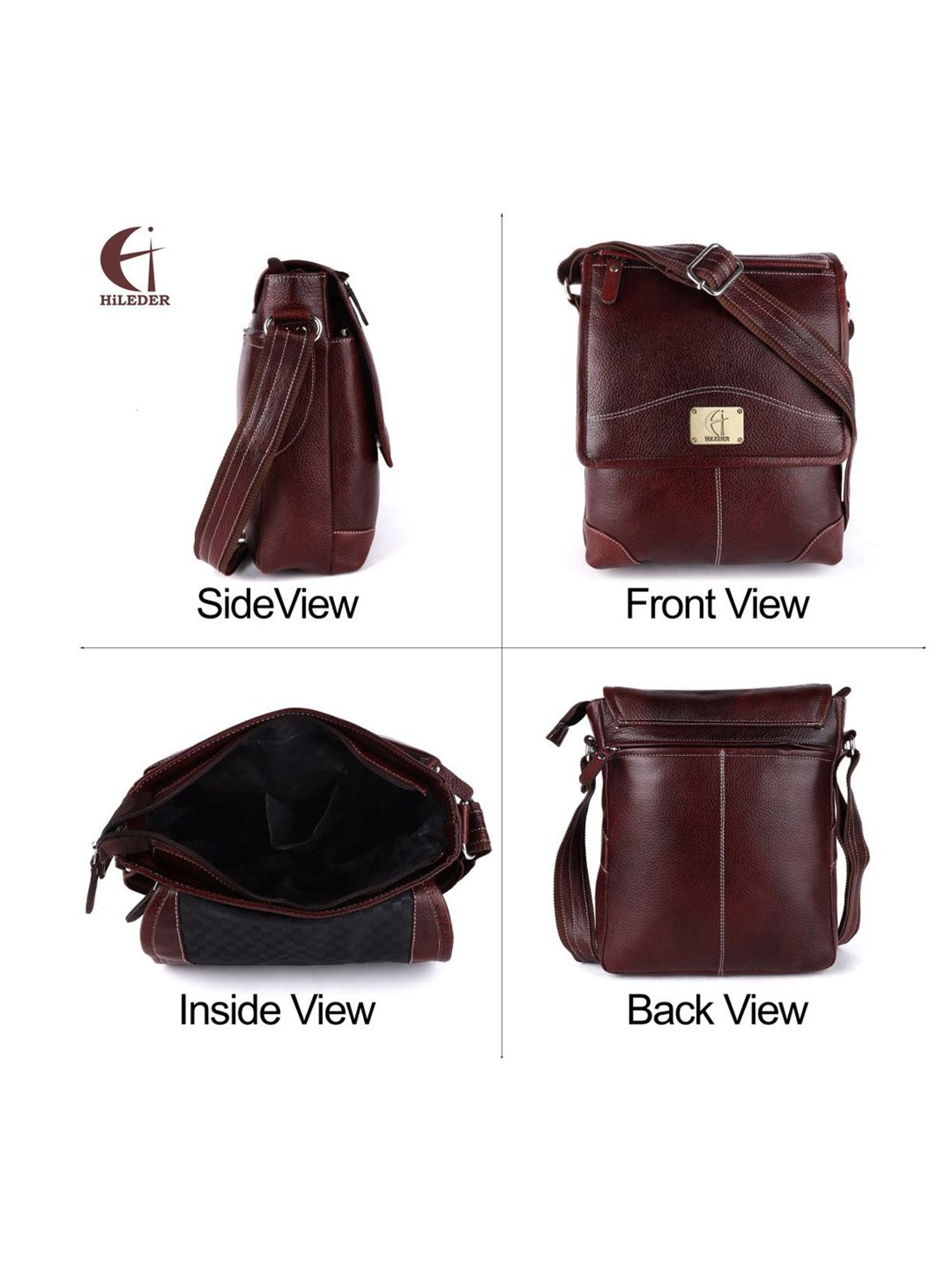 HiLEDER Brown Solid Medium Cross Body Bag