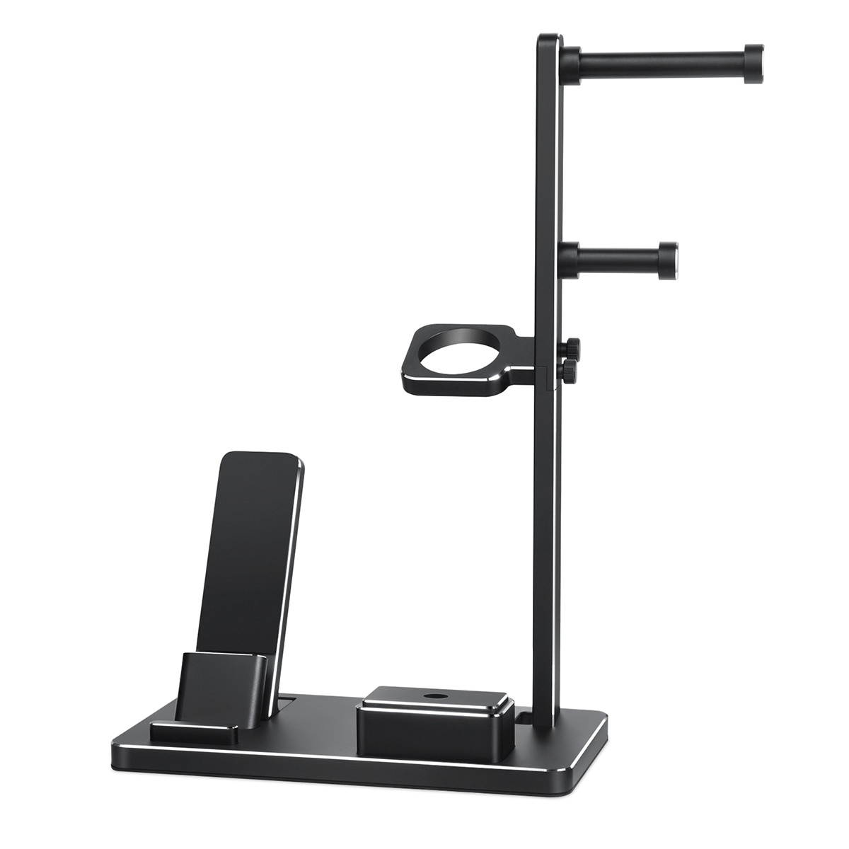 6 in 1 Phone Watch Stand Station Dock Station Charging Stand for iWatch Headphones Holder (Black)