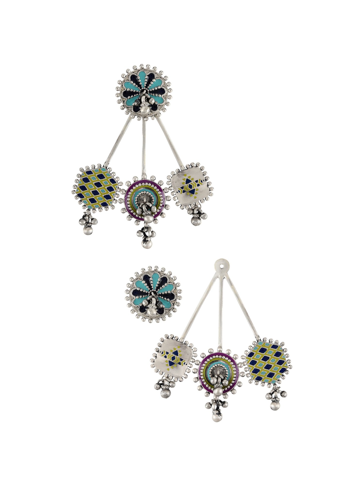 Tribe Amrapali 92.5 Sterling Silver Niharika Ghungroo Dangler for Women