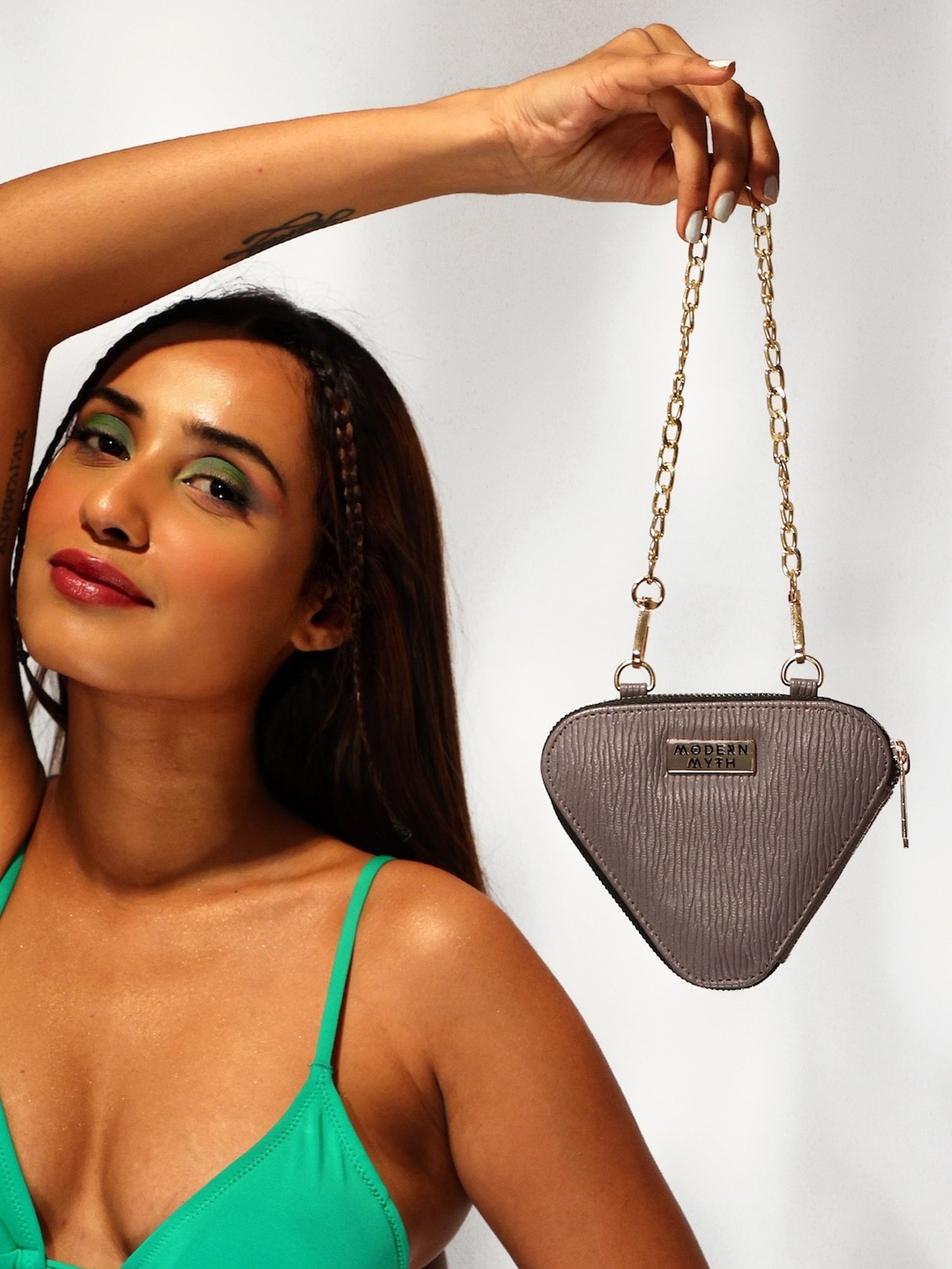 Modern Myth Trio Grey Textured Small Mini Cross Body Bag