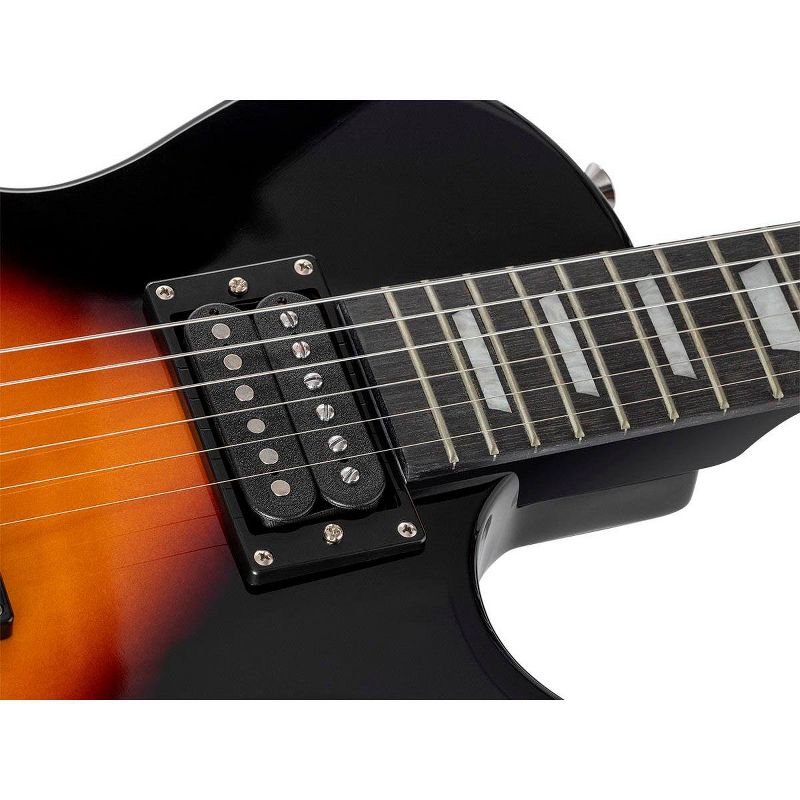Monoprice 66 Classic V2 Sunburst Electric Guitar with Gig Bag, Right, 6 Strings, Poplar Body, HH Pickups - Indio Series