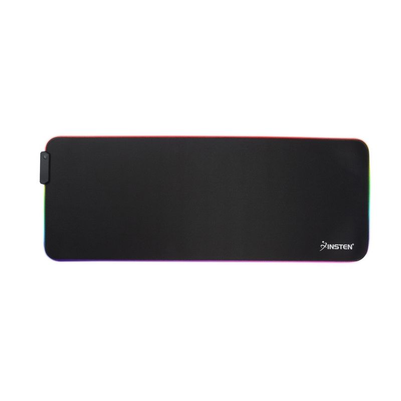 INSTEN - Gaming RGB LED Mouse Pad Extra Large Extended, Gaming Smooth Surface with Anti-Slip Rubber Base, fits with Optical, Laser Mouse