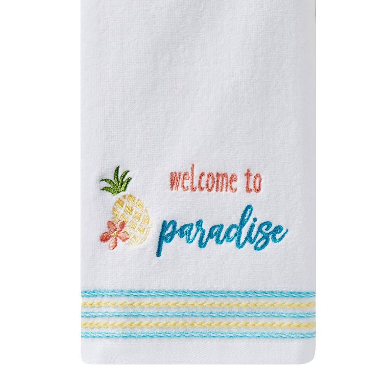 2pc Welcome to Paradise Hand Towel Set White - SKL Home