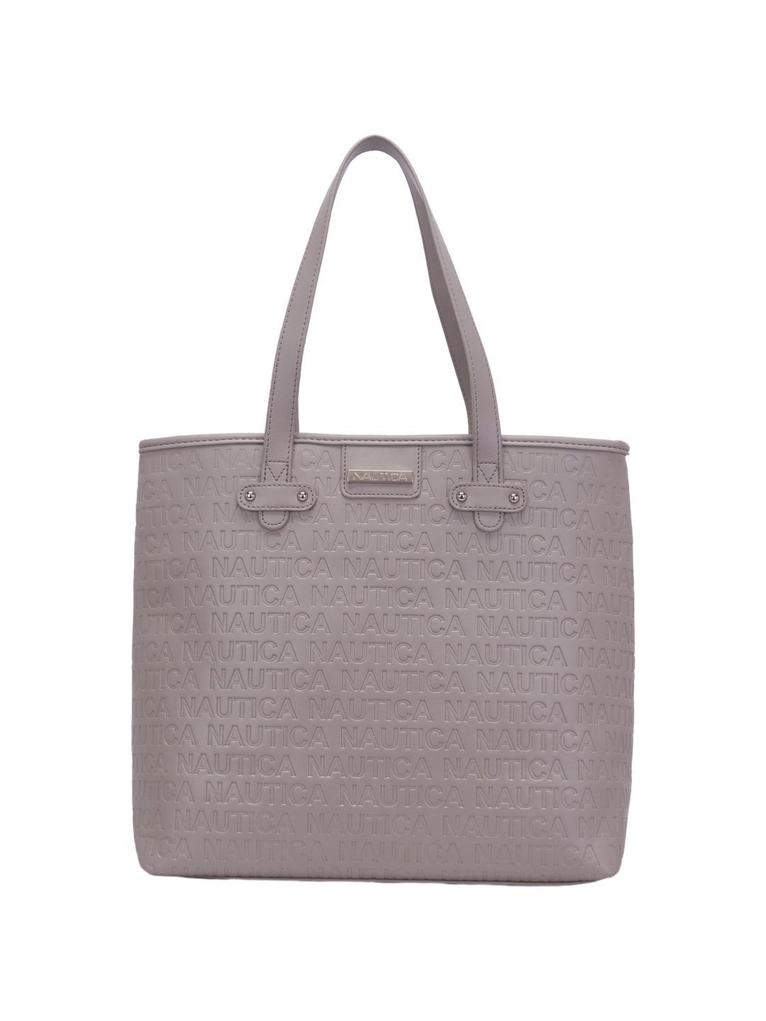 Nautica Grey Solid Medium Tote Handbag