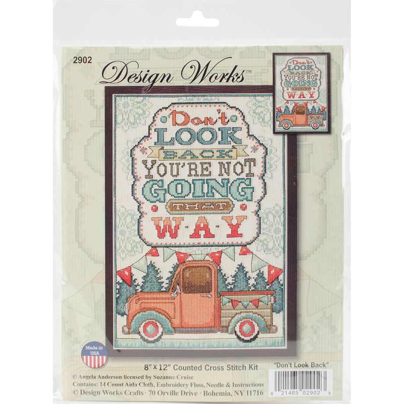 Design Works Counted Cross Stitch Kit 8"X12"-Don't Look Back (14 Count)