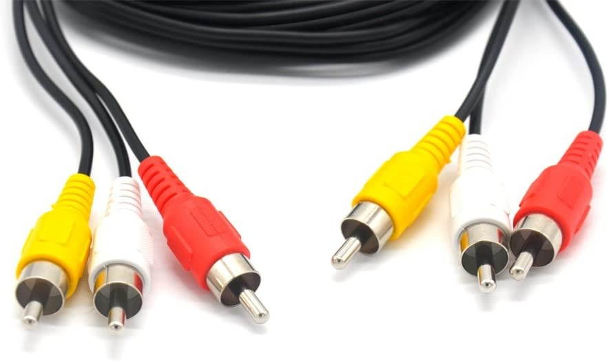 Padarsey RCA 5FT Audio/Video Composite Cable DVD/VCR/SAT Yellow/White/red connectors 3 Male to 3 Male