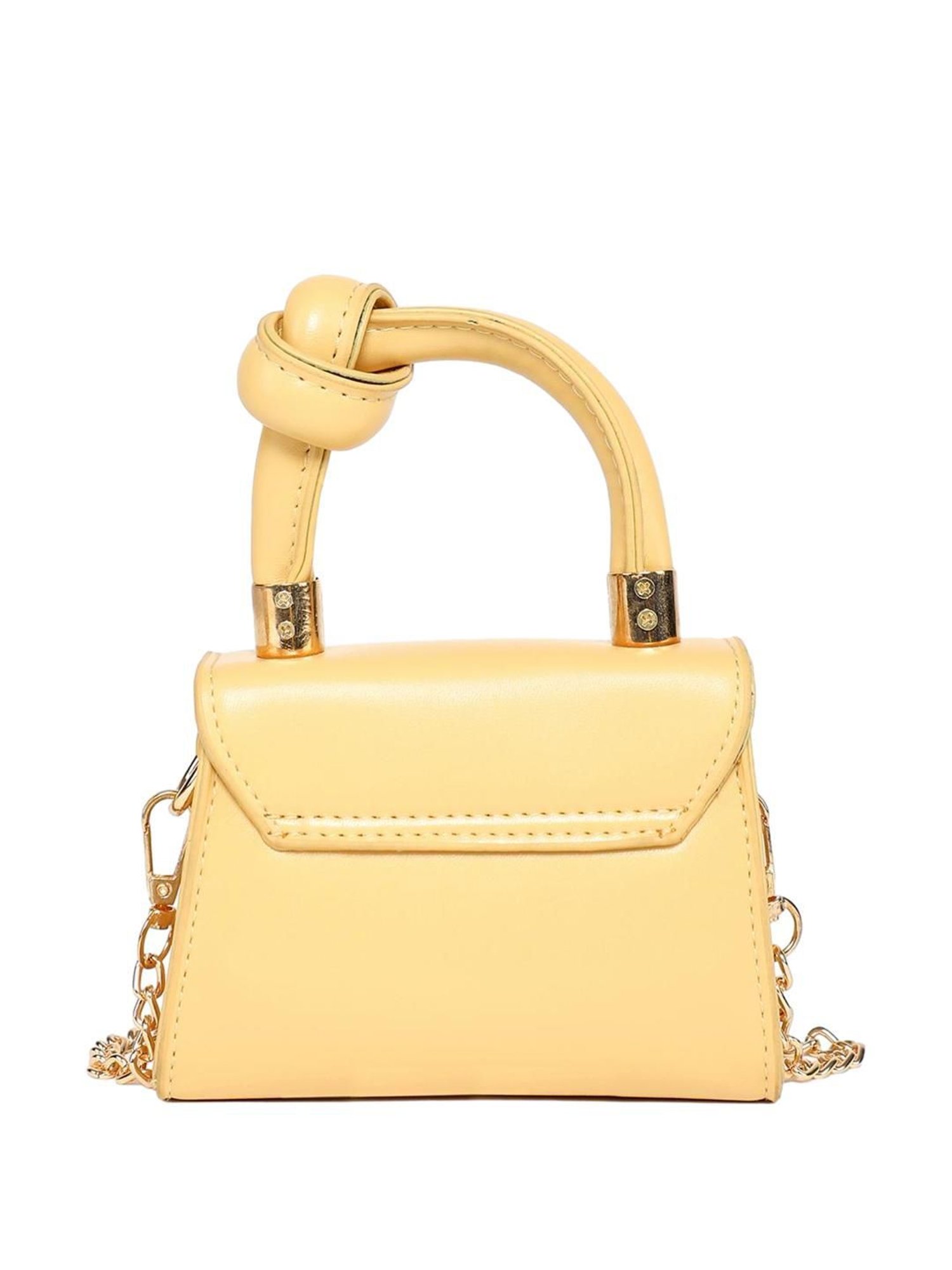HauteSauce Yellow Solid Small Handbag