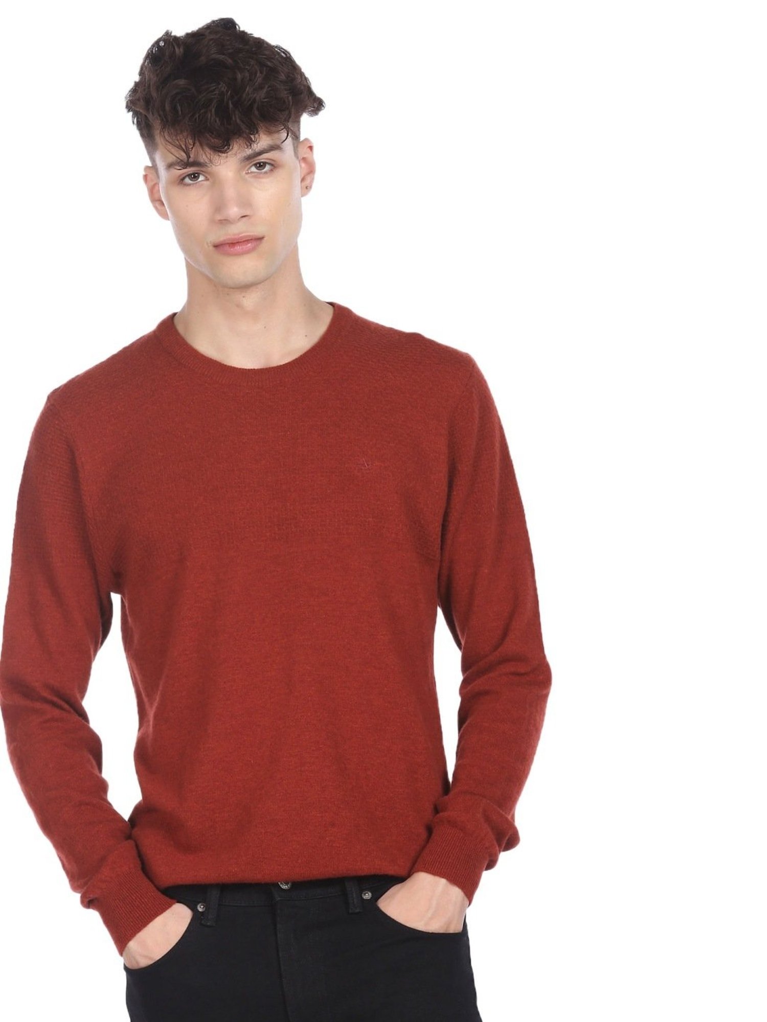 Arrow Sport Rust Regular Fit Sweater