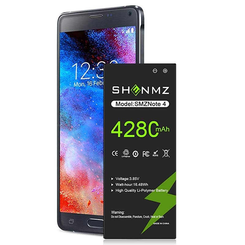 Note 4 BatteryUpgraded 4280mAh Liion Replacement Battery for Samsung Note 4 N910N910U LTEATT N910AVerizon N910VSprint N910PTMobile N910T|36 Month Warranty