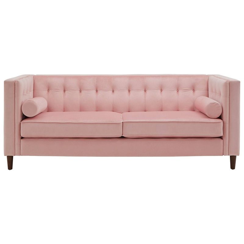 Karissa Velvet Sofa with Pillows Pink - Inspire Q