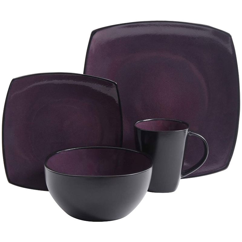 Vremi 16 Piece Multicolor Porcelain Dinnerware Set with 4 Dinner Plates, 4 Dessert Plates, 4 Salad/Soup Bowls, & 4 Coffee/Tea Mugs
