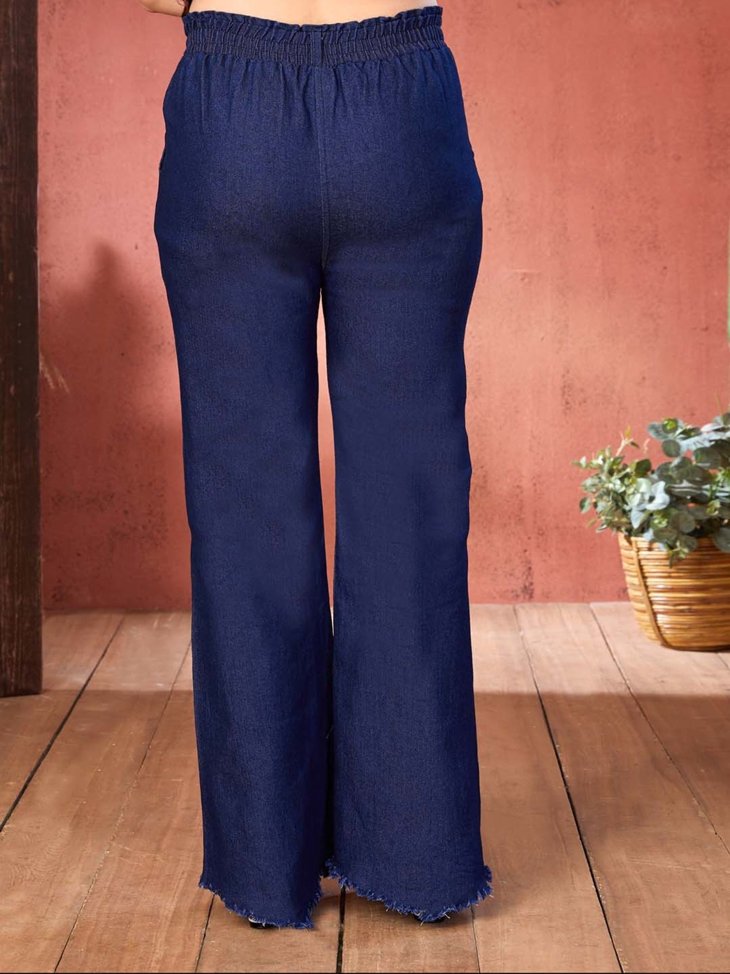 Aarika Girls Navy Solid Plazzos