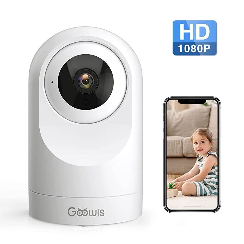 WiFi Camera Indoor,  Home Security Pet Dog PTZ 2.4GHz 1080P Wired IP Camera for Baby/Pet/Nanny Monitor Night Vision Motion Detection Two-Way Audio Works with Alexa