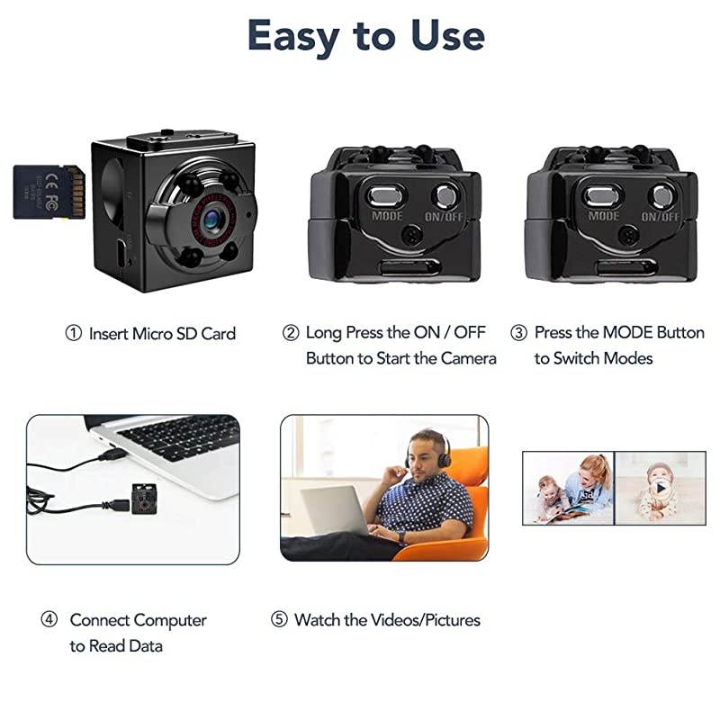 Mini Spy Camera 1080P Full HD Nanny Cam Night Vision amp Motion Activation for Indoor Outdoor Portable Secret Surveillance Covert Security Small Cameras